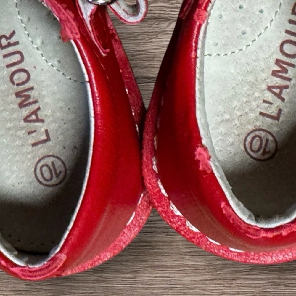L’Amour Ollie Leather Mary Jane SZ 10 Red - Picture 9 of 10